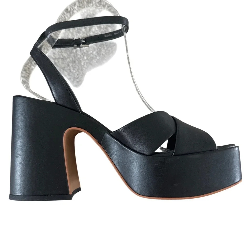 Dolce Vita Women's Black Wessi Platform Sandals 7.5 Chunky Retro 90s Y2K